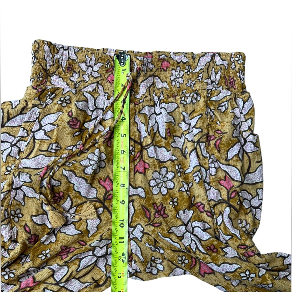 Aerie Yellow Smocked High Waisted Beach Pants Women's Size Medium - Picture 8 of 14